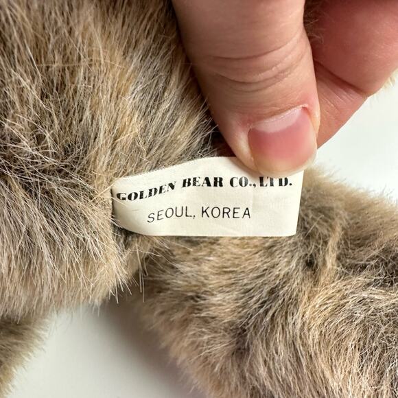 Golden Bear Co Seoul Korea VTG Teddy Bear Plush Stuffed Animal Toy Paisley Tie - Picture 7 of 9